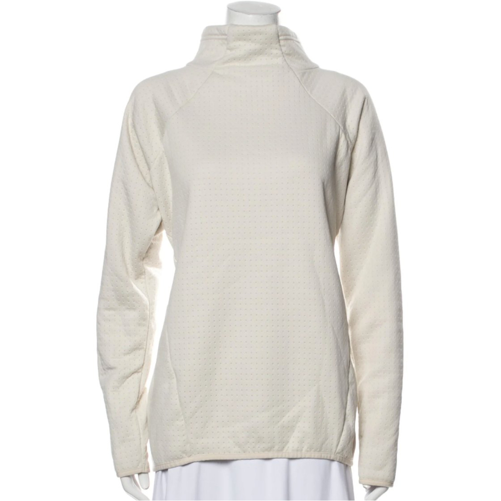 Columbia Cream Fleece Zip Jacket Sweater Cozy Outdoor Layer Women’s Large